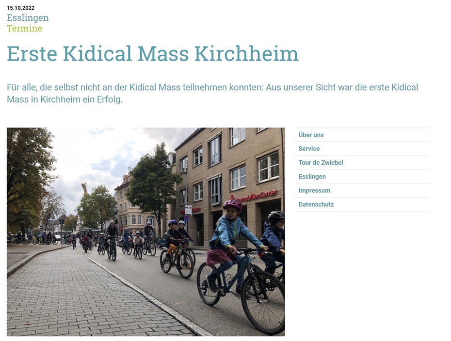 Erste Kidical Mass Kirchheim